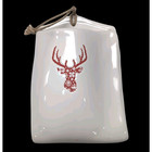 Deer Wall Pockets Hanging Ceramic White Red Deer Antlers Lodge Cabin