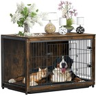 Large Wooden Dog Crate Puppy Cage Pet Kennel House End Table Furniture With Tray