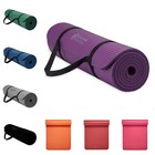 Yoga Mat Gym Sport Exercise Mat 0 4 Inch Thick Yoga Pilates Mat W  Carrier Strap