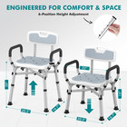 Shower Chair With Removable Arms And Back  550 Lb Adjustable Seat   Dual X-brace
