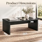 Milefa 47  Modern Black Wood Coffee Table Rectangular Living Room Center Table