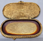 Vintage Estee Lauder Solid Compact Blue Enamel Golden Victorian Lady   Gent  Euc
