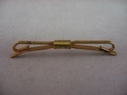 Nice Diagonal Lines Etched Front Vintage Men s Gold Tone Tie Collar Bar   2 5   
