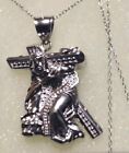 Jesus Carrying Cross  Pendant Medal Sterling Silver With 18 In Chain New 