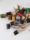 57 Vintage Wood Wooden Spools Sewing Thread Large   Small