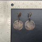 Vintage Navajo Native Coin Silver Dangle Earrings