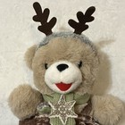 Walmart Christmas 2022 Snowflake Teddy Bear Plush Brown Girl Velvet Deer Outfit