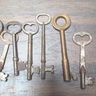 Lot Of 9 Assorted Vintage Metal Skeleton Keys - Mixed Styles