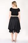 Women s Boho Elastic Waist Pixi Black Skirt Handkerchief Hem Petal Punk Skirt