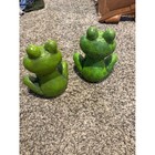The Spring Shop Resin Frog Figurines Set Of 2 Green Garden Home Decor Statues