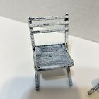 Vintage Metal Dollhouse Furniture Chairs Brush Painted White 3  Lot Of 2