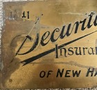 Antique 1841 Security Insurance Co  Of New Haven Brass Building Plaque Conn 