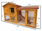 2-tier Wooden Rabbit Hutch Chicken Coop Outdoor Pet House With Run