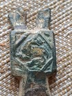Authentic Medieval Bronze Pendant Mythological Drag  n Beast Gilt
