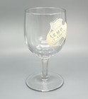 Lemp Beer Enamel Label Glass Goblet   Pre-pro Bar Advertising   Man Cave Decor