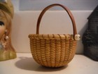 Excellent Miniature Nantucket Basket  Signed R r c    2  Tall  3 5  Wide