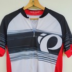 Pearl Izumi Cycling Jersey Mens Medium White Red Zip Rear Pockets Short Sleeve