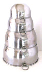 Vintage Revere Ware  o  Ring Set Of 4 Metal Mixing Bowls Double Circle Patent