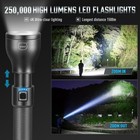 250 000 Flashlights High Lumens  Ipx7   Zoomable Xhp-90 Led Super Bright Rech   