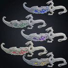 10  Fantasy Dragon Dagger Fixed Blade Knife Metal Handle W  Sheath     Multi Color