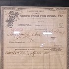 United States Internal Revenue 1916 Opium Order Form Series 1915 Framed Antique