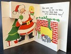 Vintage Greeting Card Merry Christmas Brother Pop-up Dog Santa 1940s   Unused