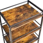 Industrial Bar Carts  Kitchen Storage  Cart 4-tier Rustic Brown black Tmj419h 