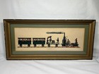 Antique Railroad Steam Engine Colored Etching    best Friend Of Charleston     17 5   