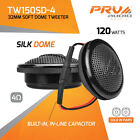 Prv Soft Dome Tweeter Tw150sd-4 Built-in Crossover 240 Watts Pair 4 Ohm - 32 Mm