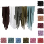 90cm Square Hijabs Women Muslim Glitter Chiffon Scarves Shimmer Scarf 15 Colors