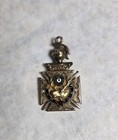 Order Of Elks Bpoe Fob Pendant Charm Gold Enamel Jewel Eye Clock See Photos Rare