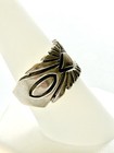 Vintage Native American Sterling Silver Ring Signed By Thomas Jim Size 9 5