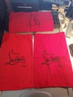 3  vintage Christian Louboutin Red Shoe Bags 1 13  X 7    Drawstring   2 9  X 14 