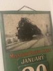 Vtg Missouri Pacific Lines Tin Litho Over Cardboard Perpetual Railroad Calendar