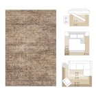 8x10 Washable Area Rug Rust Brown Vintage Neutral Distressed Oriental Large