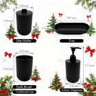 4pc Bathroom Accessories Set Matte Black Soap Dispenser Toothbrush Holder