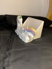 Vtg Rainbow Unicorn Ceramic Planter Box Mother Baby Figurine Trinket Box J s n y