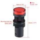 Ac dc 12v Indicator Lights Light Red Led Flush Panel Mount 5 8 Inch 16mm 3pcs