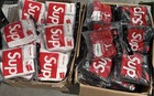 Supreme X Hanes Men   s Cushioned Crew Socks 4 Pairs Logo Cotton Size 10-12