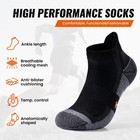 Kaciixaa 4 Pairs Merino Wool Ankle Running Hiking Socks Medium  Black