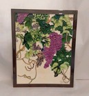 Wayne Gao Signed Large 16 X 13 Art Tile W grapes   Vines-purple Beige   Brown