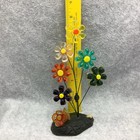 Vintage 1960 s  Acrylic Lucite  6 Flowers On Wire 2 On Ground Figurine