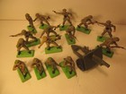Britains Deetail Lot 15  Ww Ii  British Infantry Soldiers Plus Cannon  Uk   70s