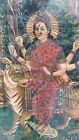 1900s Old Vintage Collectible Hindu God Devi Maa Ambaji Lithograph Print Framed