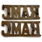 Original Ww1 Royal Army Medical Corps Ramc Shoulder Title Badge Pair Genuine Wwi