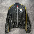 Nfl Pittsburgh Steelers Rhinestone Satin Jacket Womens M Black Bling Football