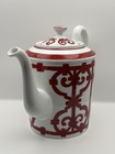 Herm  s Paris Balcon Du Guadalquivir Teapot Red White Porcelain France New No Box