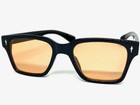 Classy Elegant Vintage 50s Retro Style Sunglasses Square Black Frame Orange Lens