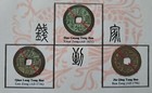 China  Qing Dynasty Qian Dao Jia Fengshui Coins On A Cardboard  Large 25mm