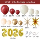 142pcs Happy New Year Balloon Arch Garland Burgundy  Gold  Sand White  Nude 